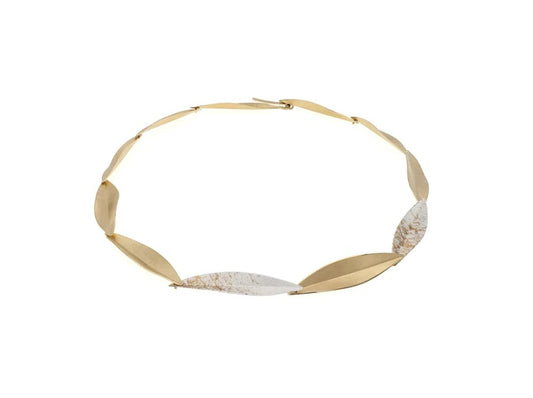 Leaves Necklace, Silver/YGP