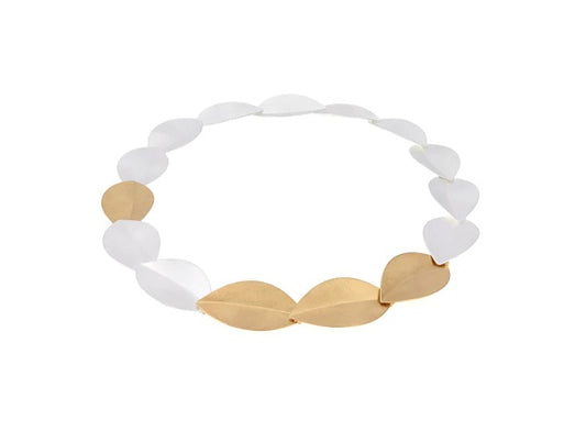 Leaves Necklace, Silver/YGP