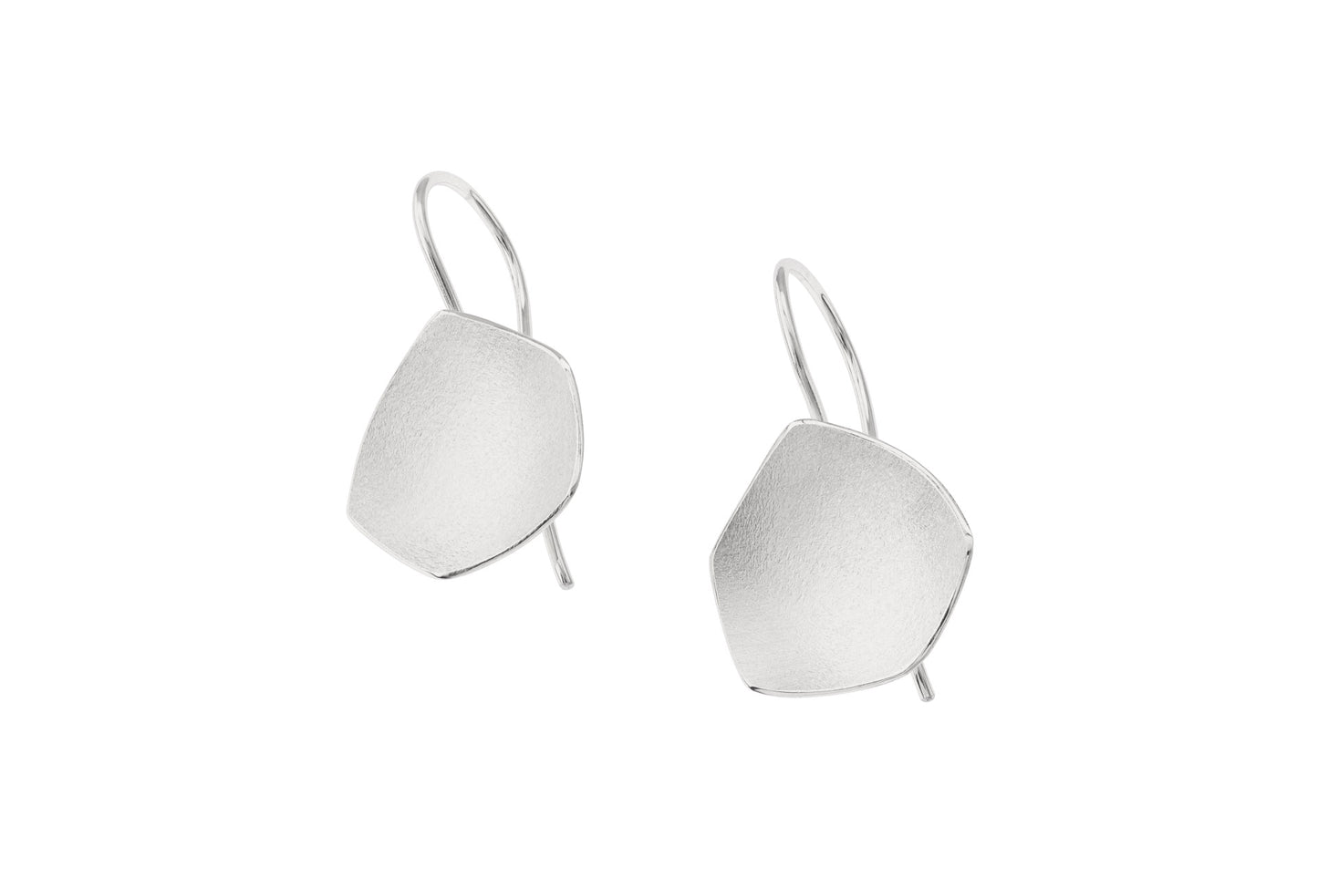 Silver Floral Drop Hook Earrings