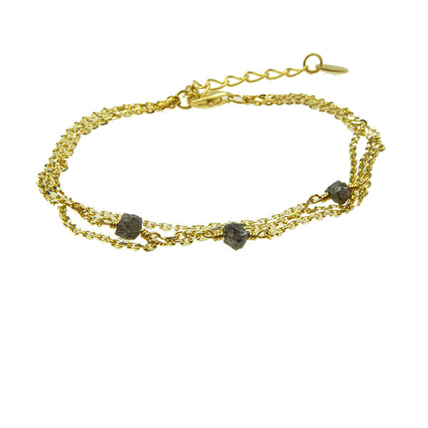 3 Strand Diamond Bracelet, Silver