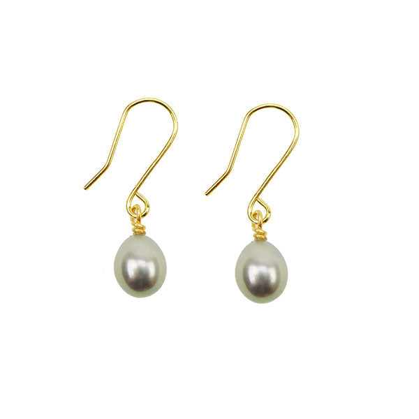 Gold Pearl Drop Earrings