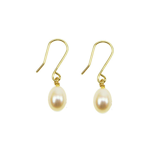 Gold Pearl Drop Earrings