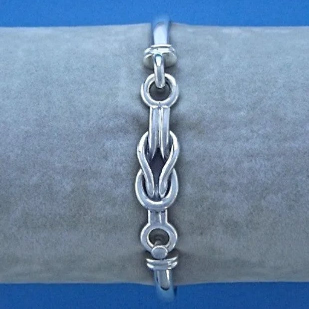 Silver Knot Top Hook Bangle