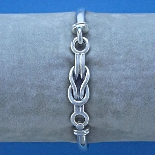 Silver Knot Top Hook Bangle