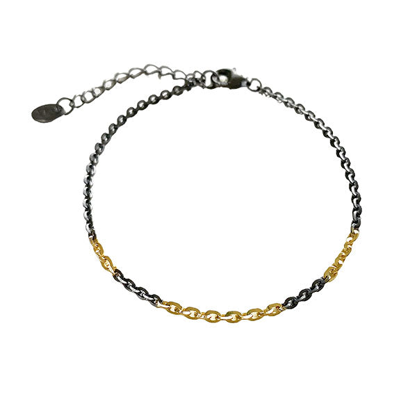 Oxi Silver & 14ct Gold Chain