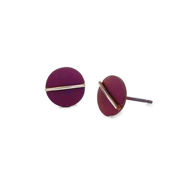Titanium Round Studs - Mulberry