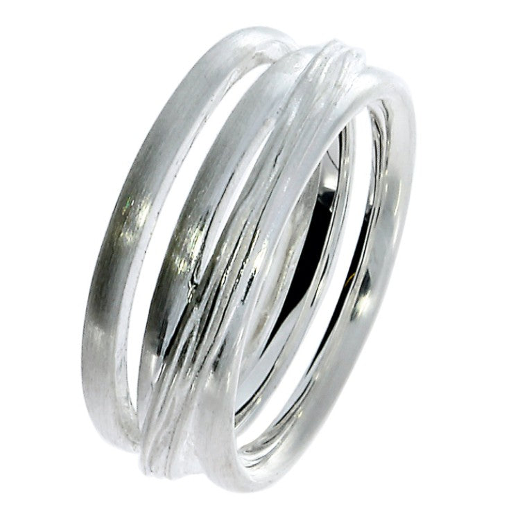 Crease Multi Strand Ring, Silver