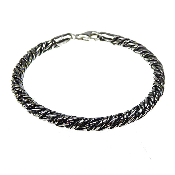 Mens Oxi Silver Twist Bracelet