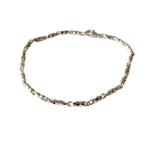Facet Link Necklace, Silver