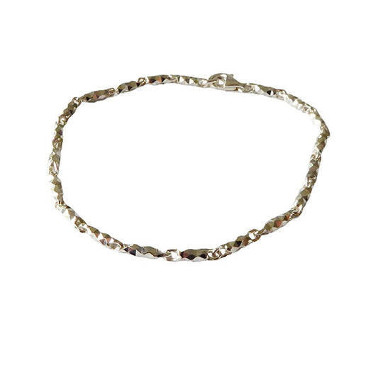 Facet Link Necklace, Silver