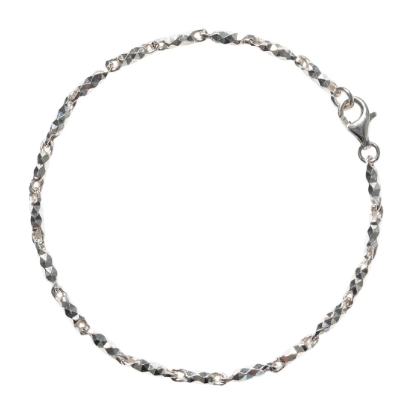 Harlequin Link Anklet, Silver