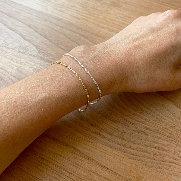 Facet Mini Link Bracelet, Silver