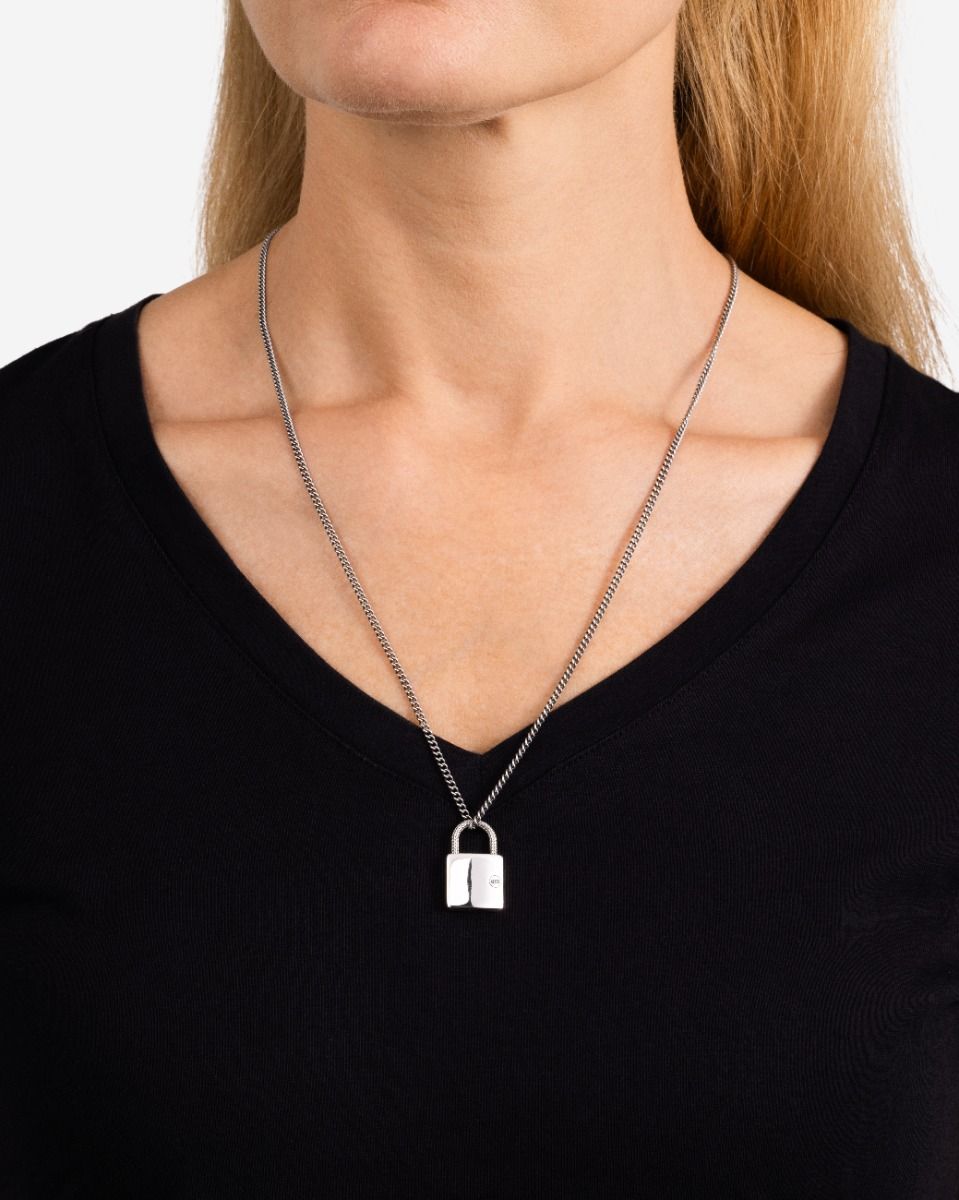 Essential Padlock Silver Necklace