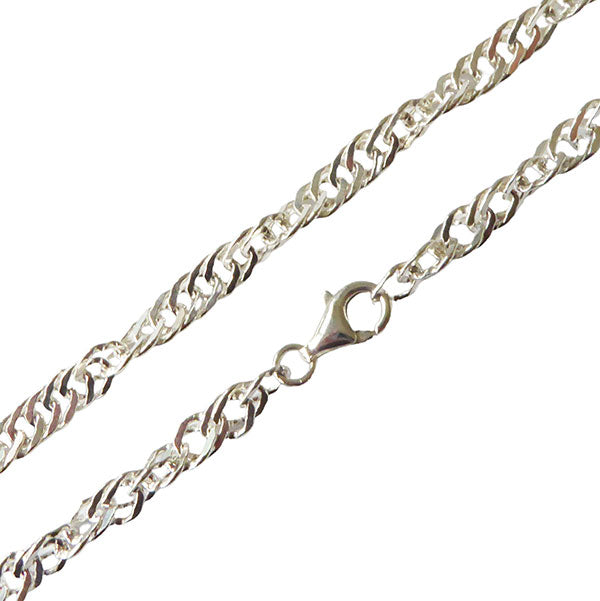 Flat Twist Necklace, Silver