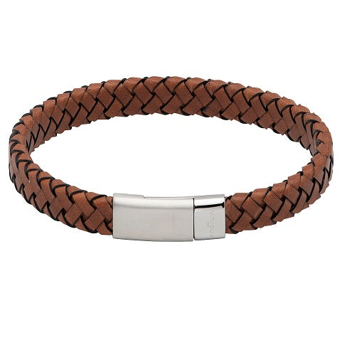 Dark Brown Leather Bracelet with Magnetic Clasp