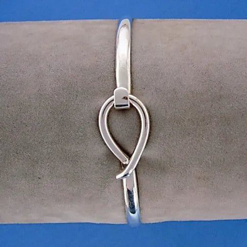 Silver Pear Loop Bangle