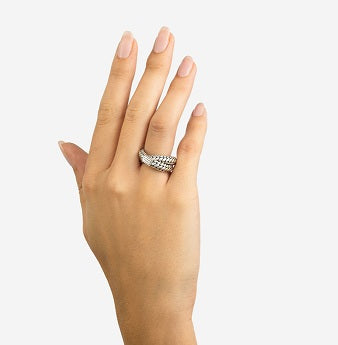 Ben Double Silver Ring