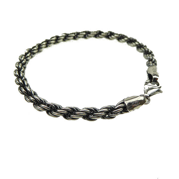 Mens Heavy Rope Necklace, Oxi Silver