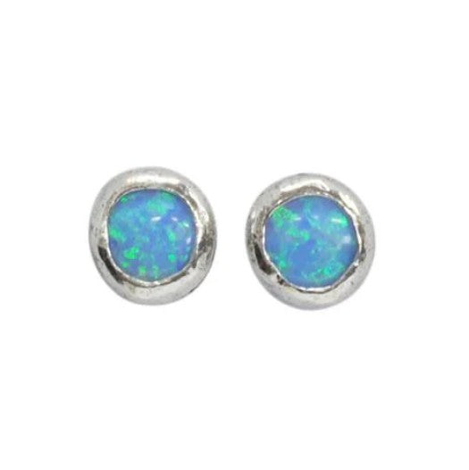 Opalite and Silver Stud Earrings