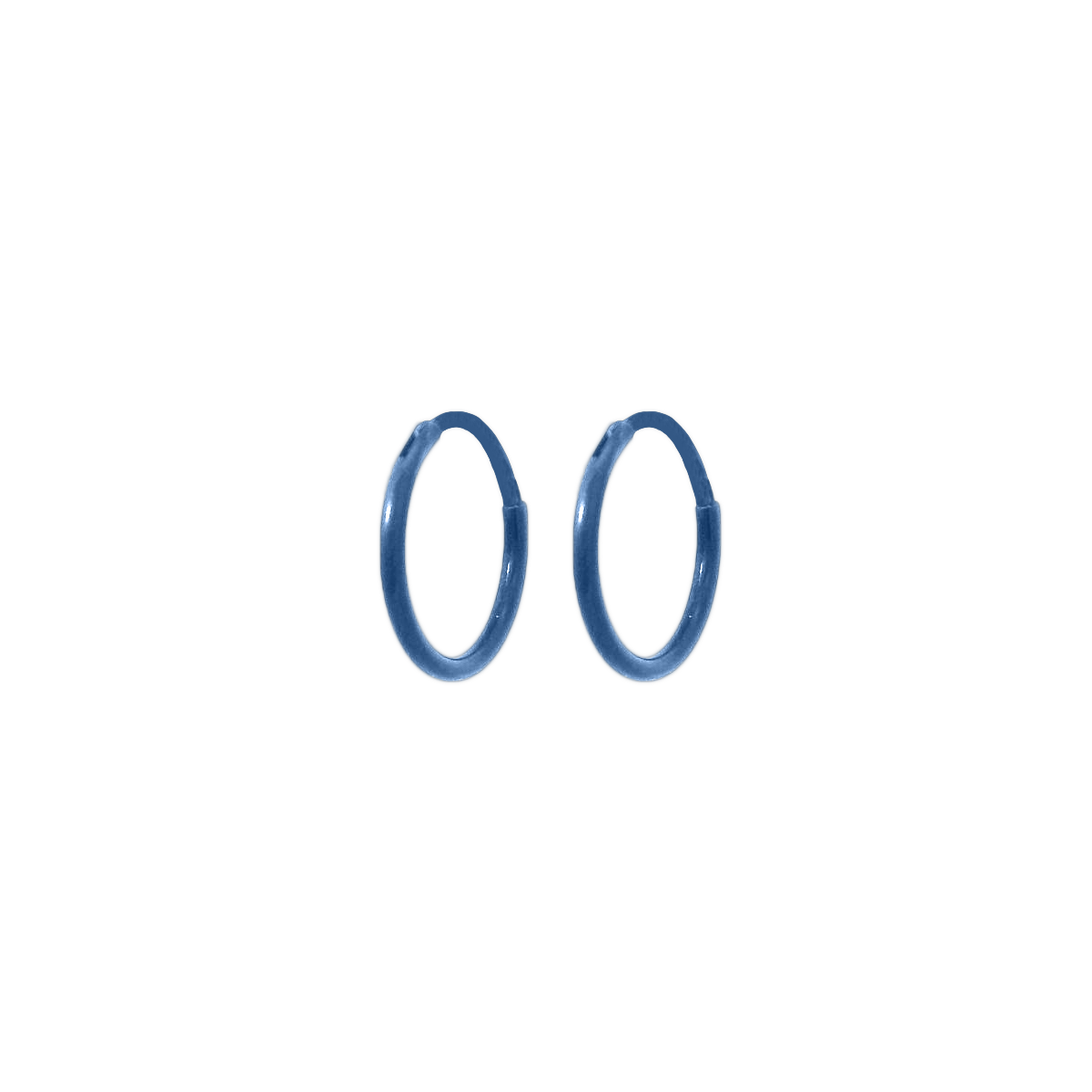 Titanium Small Huggy Hoops - Blue 10mm