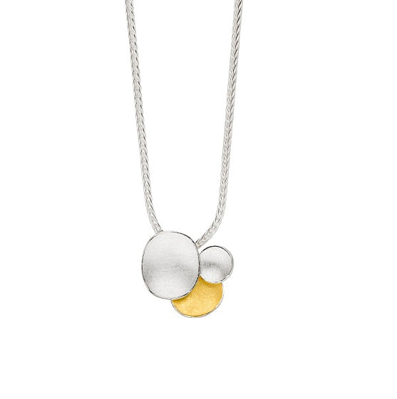 Silver and Gold Pebbles Pendant