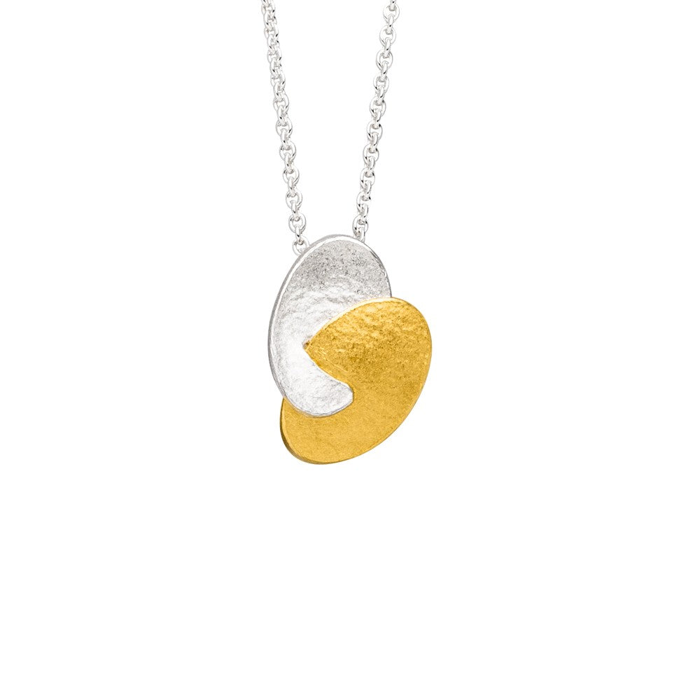 Silver and Gold Oval Pendant