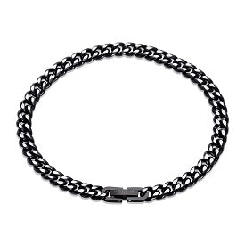 Stainless Steel Curb Bracelet, Black IP