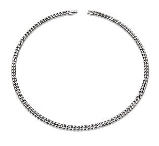Stainless Steel Curb Necklace, Matte/Polished