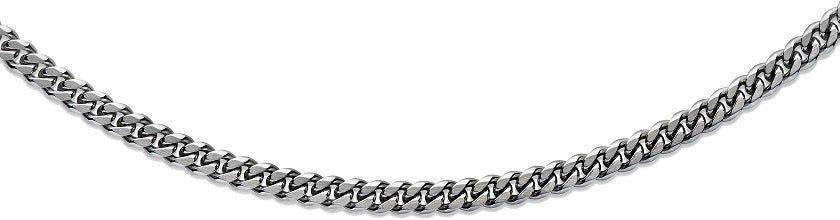 Stainless Steel Curb Necklace, Matte/Polished