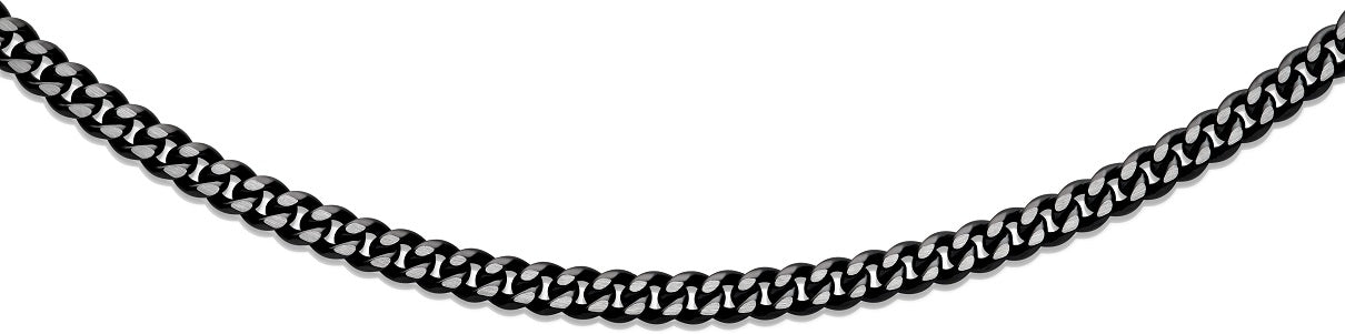 Stainless Steel Curb Necklace, Black IP