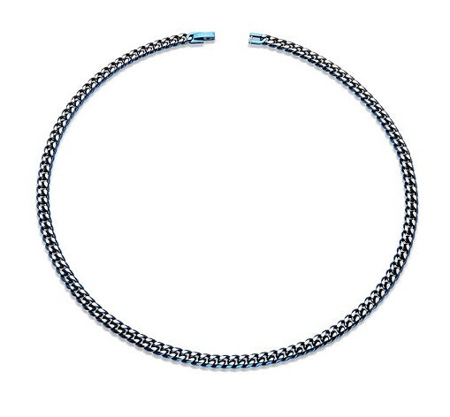 Stainless Steel/Blue IP Necklace