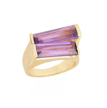 Amethyst Ring, Gold Finish