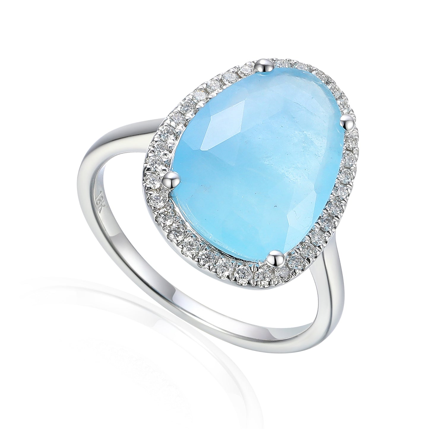Aquamarine and Diamond Ring