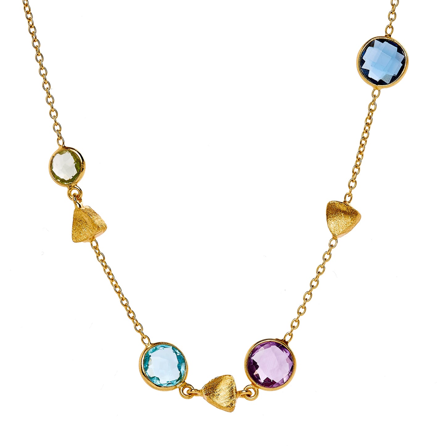 Mixed Gemstone Bracelet, Gold Finish