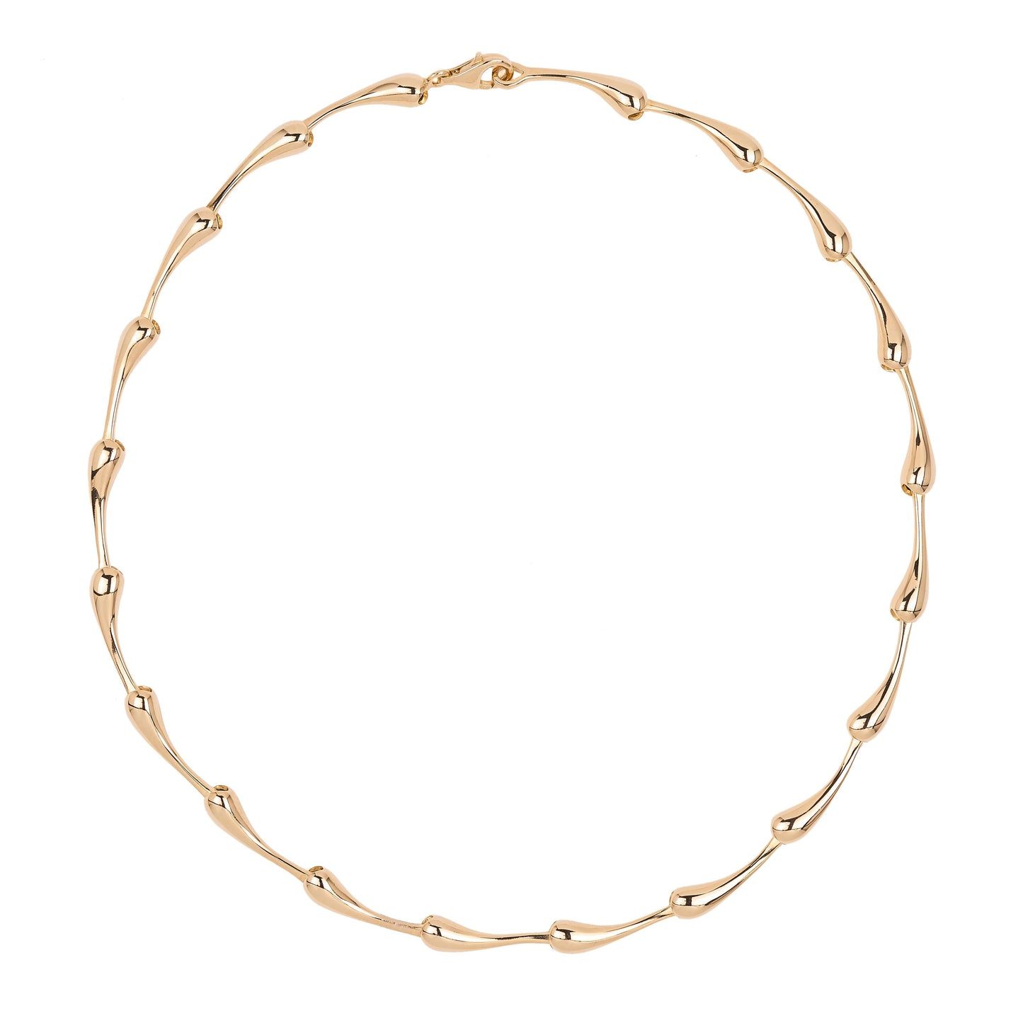 Silver Link Necklace, Gold Finish