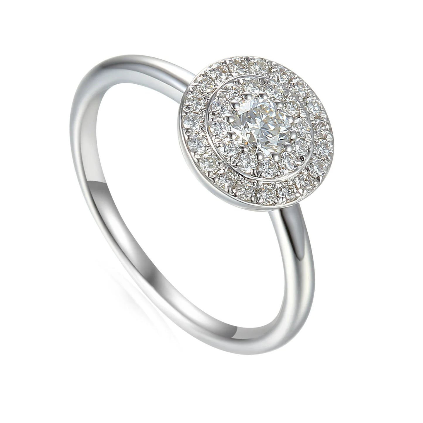 Double Row Diamond Cluster Ring
