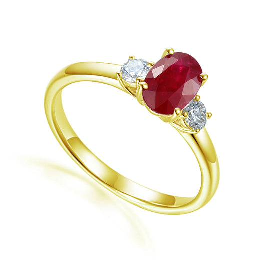 Ruby And Diamond Trilogy Ring