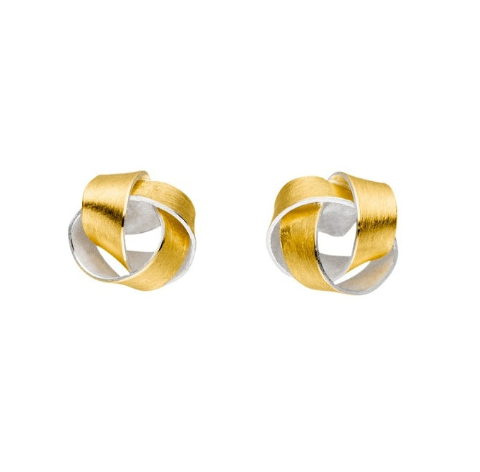 Silver and Gold Knot Studs