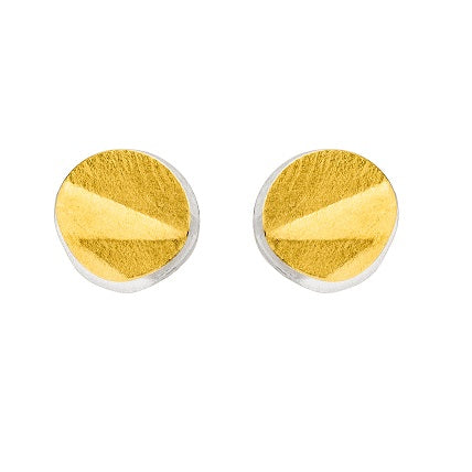 Silver and Gold Circle Crease Studs