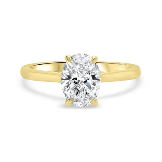 Lab Grown Oval Cut Solitaire Ring 1.02ct