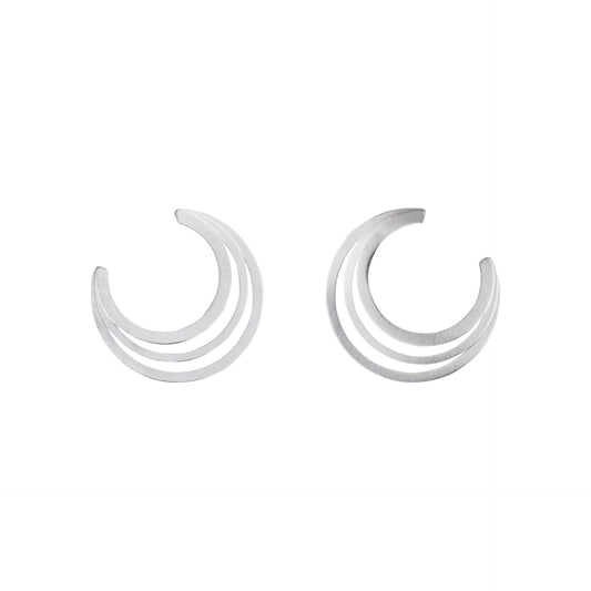 Silver Half Moon Earrings