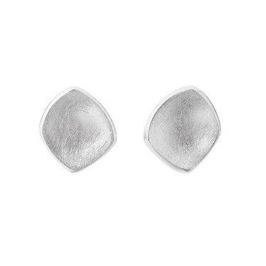 Silver Textured Stud Earrings