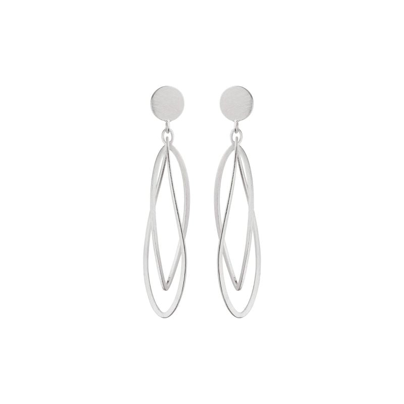 Silver Marquise Drop Earrings