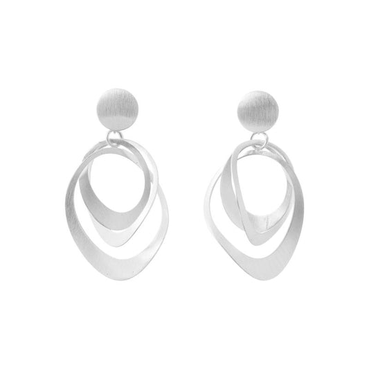 Silver Multi Oval Drop Earrings