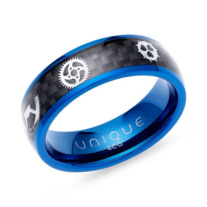 Steel Carbon Fibre Inlay Ring