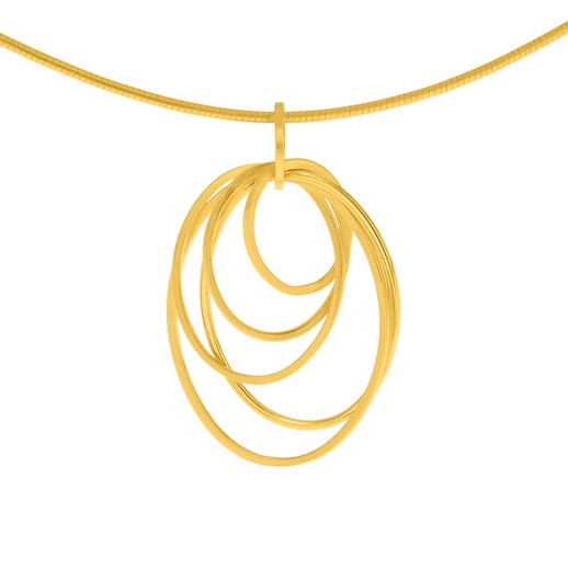 Gold Finish Multi Oval Pendant