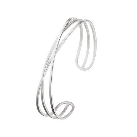 Silver Crossover Torc Bangle