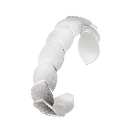 Silver Petal Torc Bangle