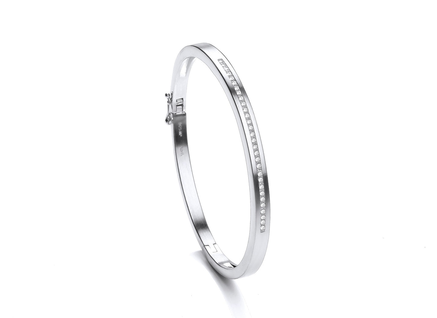 Silver And CZ Bangle