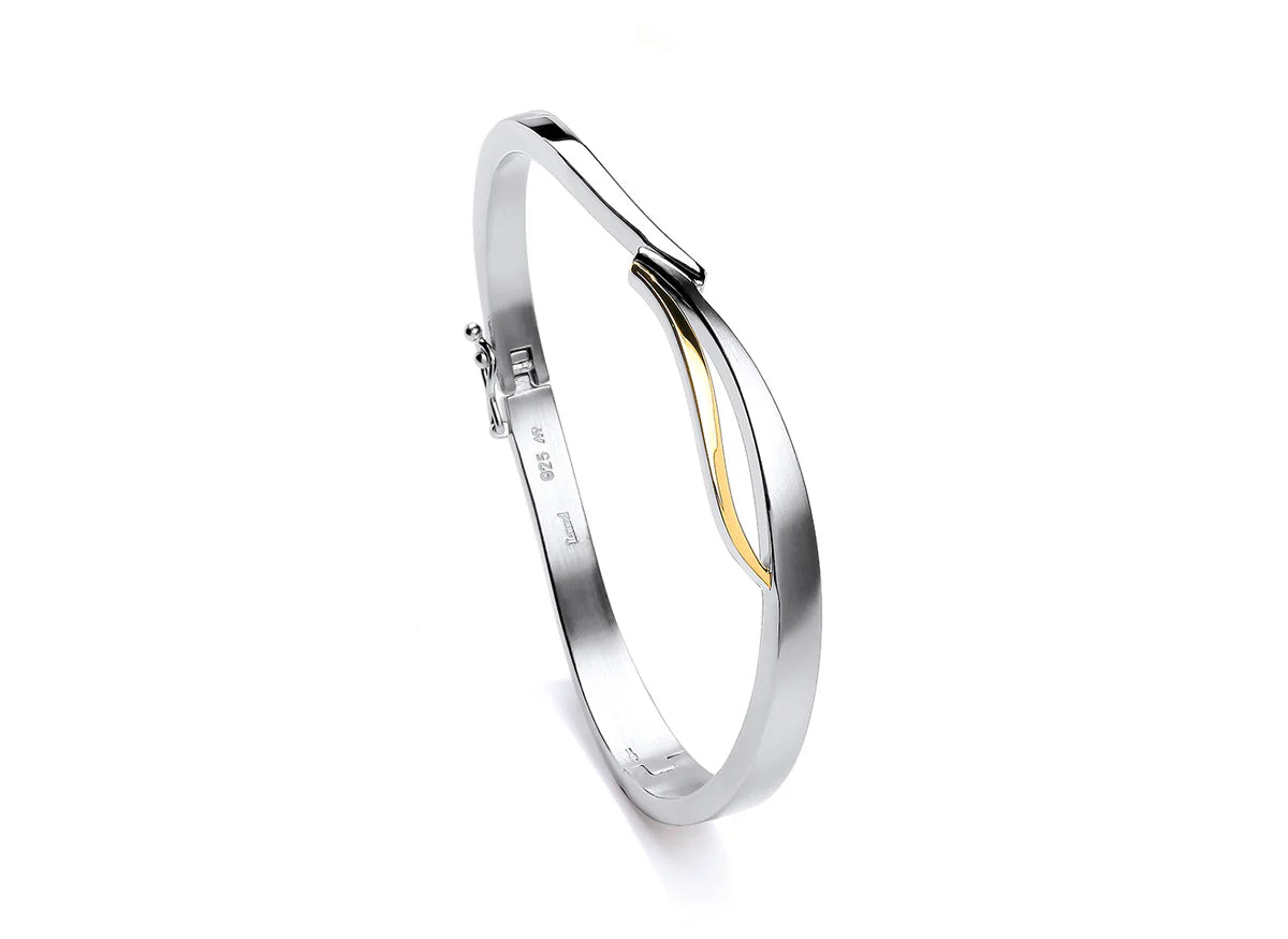 Silver Gold Wave Bangle
